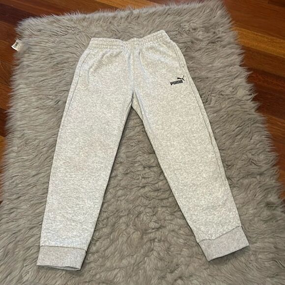 Puma boys gray and black logo cotton sweatpants size medium‎ - Picture 1 of 6